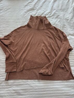 American Eagle Outfitters Brown Ribbed Turtleneck Sweater